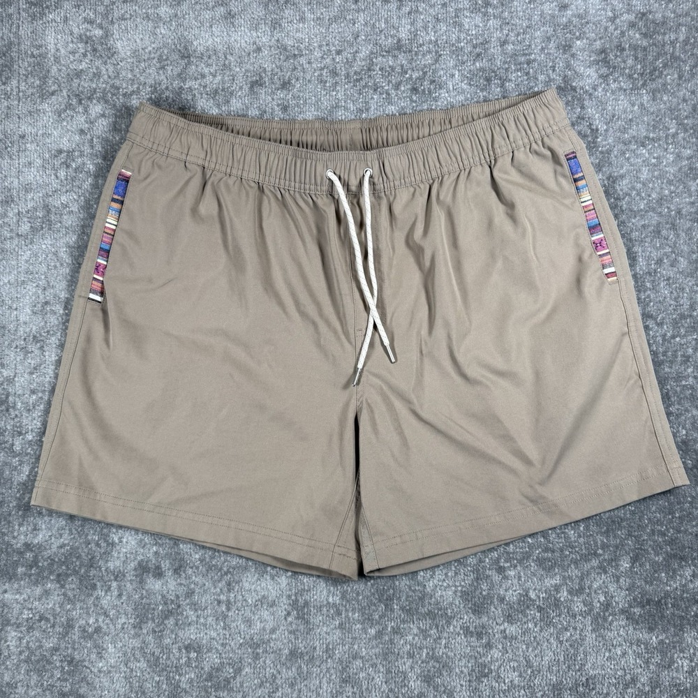 Wowie Shorts Men's XL Brown Linerless Tribal Western Aztec Swim Beach Boho